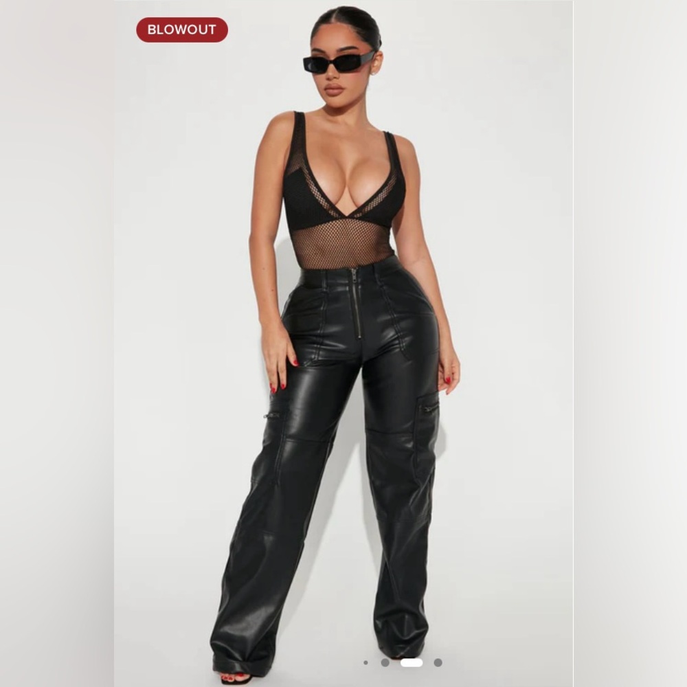 Fashion Nova Don’t Get Caught Up Black Fishnet Bodysuit - Picture 5 of 15